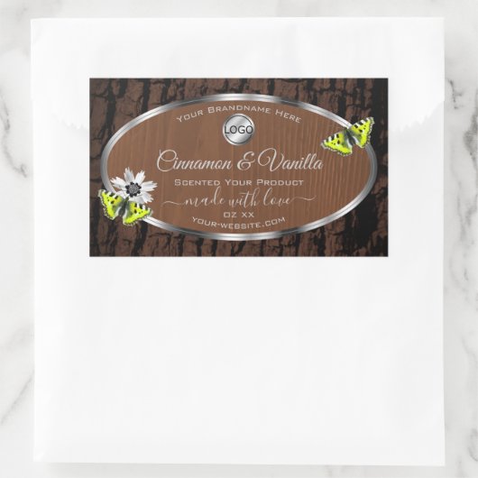 Brown Arbre Arbre Argent Cadre produit Étiquette L (Sac)