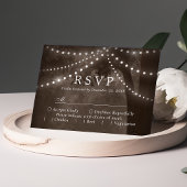 Brown Arbre Rustique Chaîne Lumières Mariage RSVP