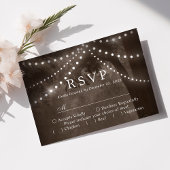 Brown Arbre Rustique Chaîne Lumières Mariage RSVP