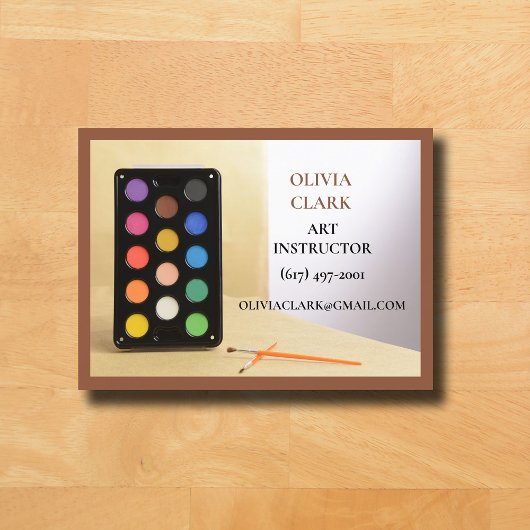 Brown Art Teacher Tutor Educator Art Class Visitekaartje