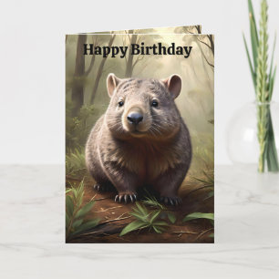 Brown Australian Wombat, Verjaardag Kaart