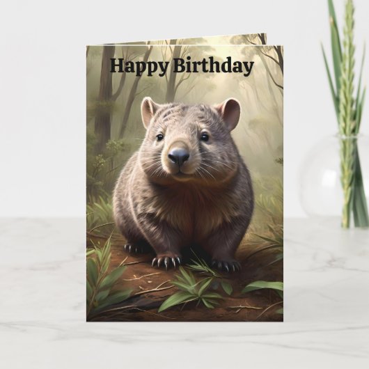 Brown Australie Wombat, carte d'anniversaire (Devant)