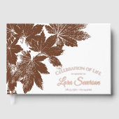 Brown Automne Feuilles Célébration de la vie Memor (Recto)