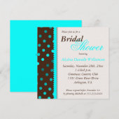 Brown avec Dots Turquoise Invitation à la douche n (Devant / Derrière)