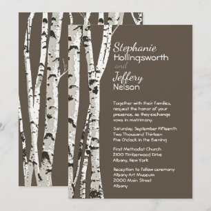 Brown avec Faire-part de mariage de bouleaux