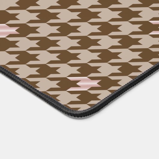 Brown avec Houndstooth d'accentuation or Rose (Coin)