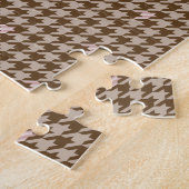 Brown avec Rose Gold Accent Houndstooth Puzzle (Côté)