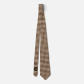 Brown avec Rose Gold Houndstooth Cravate masculin (Dos)