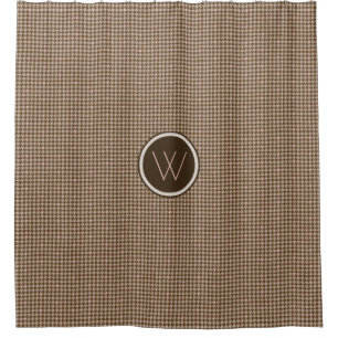 Brown avec Rose Gold Houndstooth rideau de douche