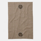Brown avec Rose Gold Houndstooth Serviette de cuis (Vertical)