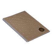 Brown avec Rose or Accent Houndstooth Carnet (Côté Droit)