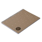Brown avec Rose or Accent Houndstooth Carnet (Côté gauche)