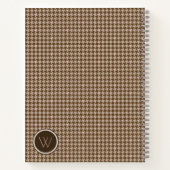 Brown avec Rose or Accent Houndstooth Carnet (Dos)