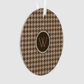 Brown avec Rose or Accent Houndstooth Ornement (devant)