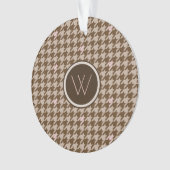 Brown avec Rose or Accent Houndstooth Ornement (devant)