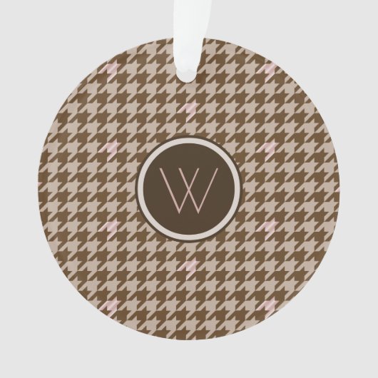 Brown avec Rose or Accent Houndstooth Ornement (devant)