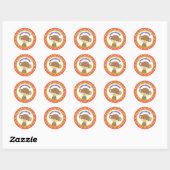 Brown Baby Monkey met Pacifier Gefeliciteerd Ronde Sticker (Vel)