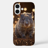 Brown Baby Wombat op Brown Bokeh Bliss,