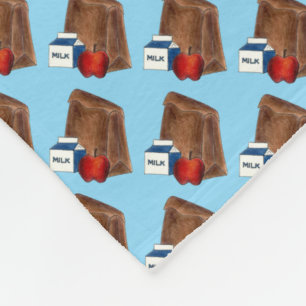 Brown Bag Sack School Lunch Lady Teacher Cafeteria Fleece Deken