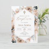 Brown Baptism Invitation (Debout devant)