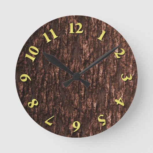 Brown Bark Camo Ronde Klok (Voorkant)