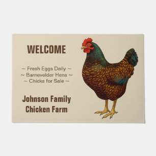 Brown Barnevelder Hen Chicken Deurmat