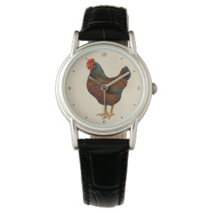 Brown Barnevelder Hen Chicken Horloge