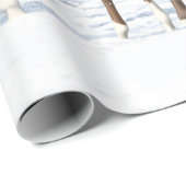 Brown Bay Appaloosa-paarden in sneeuw Cadeaupapier (Rol Hoek)