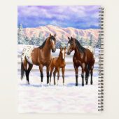 Brown Bay Appaloosa-paarden in sneeuw Planner (Achterkant)