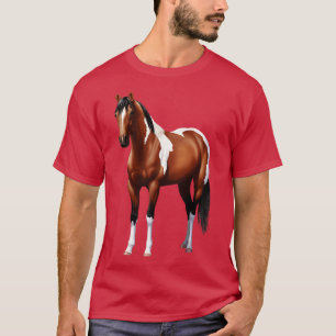 Brown Bay Quarter Paard Pinto Verf Paard Hengst T-shirt