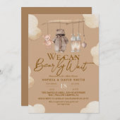 Brown Bear Clothes Baby Shower Invitation (Devant / Derrière)