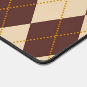 Brown Beige Autumn Herfst Argyle Diamond Pattern Bureaumat (Hoek)