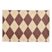 Brown Beige Autumn Herfst Argyle Diamond Pattern Kussensloop (Achterkant)