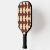 Brown Beige Autumn Herfst Argyle Diamond Pattern Pickleball Paddle (Links)