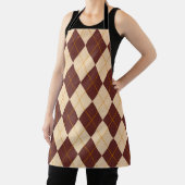 Brown Beige Autumn Herfst Argyle Diamond Pattern Schort (Insitu)