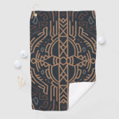 Brown Beige Aztec Pattern Indian Mexican Tribal Golfhanddoek (Insitu)