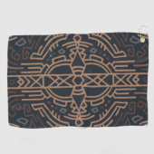 Brown Beige Aztec Pattern Indian Mexican Tribal Golfhanddoek (Horizontaal)