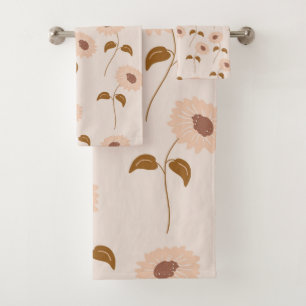 Brown Beige Retro Y2K Hippie Motif de tournesol