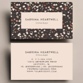 Brown Beige Rust Terrazzo Pattern Interior Design Visitekaartje