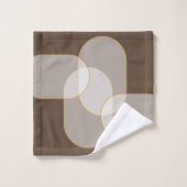 Brown, Beige, Tan & Or Motif d'arc Abstrait (Gant de toilette)