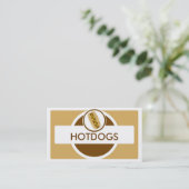 Brown beige thème hotdog cartes de visite (Debout devant)