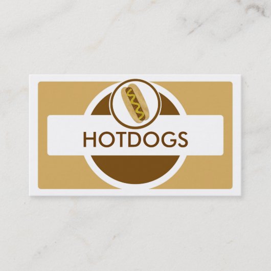 Brown beige thème hotdog cartes de visite (Devant)