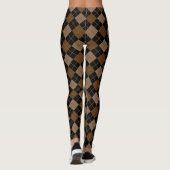 Brown Black Argyle Harlequin Diamond Trendy Leggings (Achterkant)