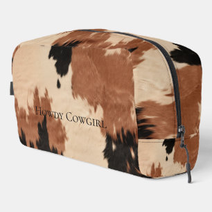 Brown Black Cream Cowgirl Zuidwest Koeienhuid Toilettasje