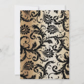 Brown Black Damask Ice Metallic Faire-part de mari (Dos)