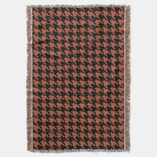 Brown Black Houndstooth Check Deken (Voorkant Verticaal)