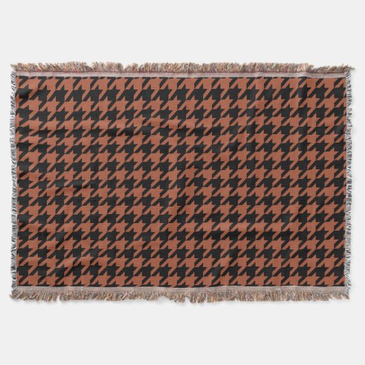 Brown Black Houndstooth Check Deken (Voorkant)