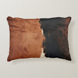 Brown Black Southwest Faux Koeienhuid Accent Kussen