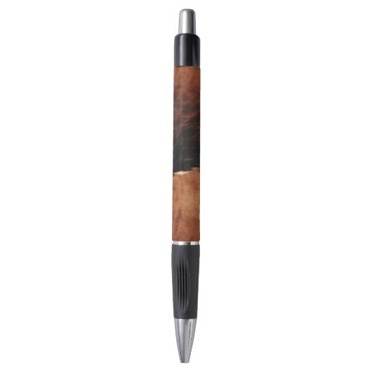 Brown Black Southwest Faux Koeienhuid Pen (Voorkant Verticaal)