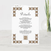 Brown Black Ukrainian Embroidery QR Code Wedding (Achterkant)